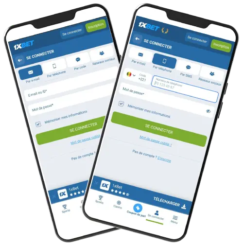 Inscription via 1xBet mobile Sénégal